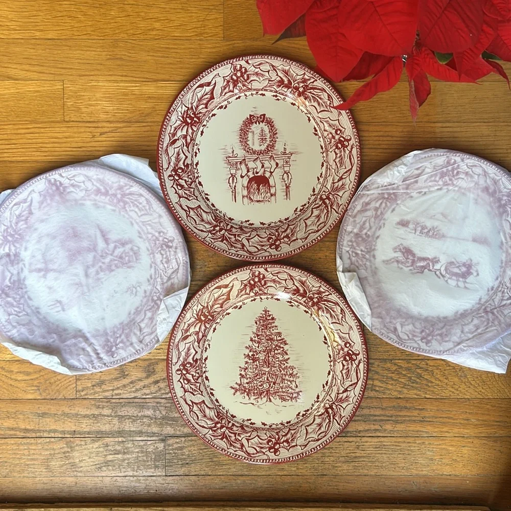 Restoration Hardware Holiday Tin Plates. Set of 4 🎄❄️